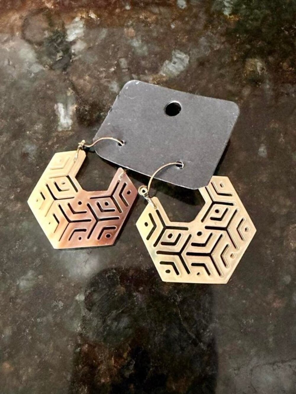 Geometric Hexagonal Earrings